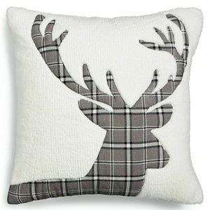 18" Mongolian Faux Fur Reindeer Decorative Pillow